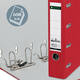 Giro-bank ordner Leitz A4 met dubbele mechaniek 80mm PP rood