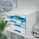 Ladenblok Leitz WOW 5 laden wit/blauw