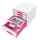 Ladenblok Leitz WOW 5 laden wit/roze