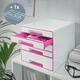 Ladenblok Leitz WOW 5 laden wit/roze