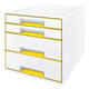 Ladenblok Leitz WOW CUBE 4 laden wit/geel