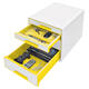 Ladenblok Leitz WOW CUBE 4 laden wit/geel