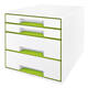 Ladenblok Leitz WOW CUBE 4 laden wit/groen