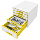 Ladenblok Leitz WOW CUBE 5 laden wit/geel