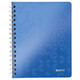Notitieboek Leitz WOW A5 spiraal 160 pagina's lijn blauw