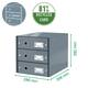 Ladenkast Leitz Click & Store WOW 3 laden gerecycled karton zwart