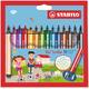 Viltstift STABILO Trio Scribbi 368/14 assorti etui à 14 stuks