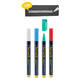 Krijtstift Securit SMA-100 rond 1-2mm wit/blauw/groen/rood blister à 4 stuks