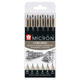 Fineliner Sakura Pigma Micron set à 6 schrijfbreedtes zwart