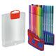 Viltstift STABILO Pen 68/20 ColorParade in rood/blauw etui M ass 20st