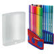 Viltstift STABILO Pen 68/20 ColorParade in rood/blauw etui M ass 20st