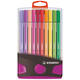Viltstift  STABILO Pen 68/20 ColorParade in antr/roze etui M ass 20st