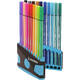 Viltstift  STABILO Pen 68/20 ColorParade in antr/turq etui M ass 20st