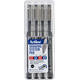 Fineliner Artline technisch etui met 0.2-0.4-0.6-0.8mm zwart