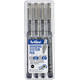 Fineliner Artline technisch etui met 0.1-0.3-0.5-0.7mm zwart