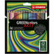 Kleurpotloden STABILO 6019 GREENcolors Arty assorti etui à 24 stuks