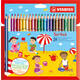 Kleurpotloden STABILO 203 Trio dik assorti blister à 24 stuks