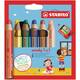 Kleurpotloden STABILO 880 woody 3 in 1 assorti etui à 6 stuks