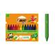 Kleurkrijt BicKids  857 Plastidecor triangel assorti etui à 12st