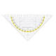 Geodriehoek Aristo 1552 160mm transparant met gele rand