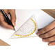 Geodriehoek Aristo 1552 160mm transparant met gele rand