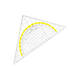 Geodriehoek Aristo 1552 160mm transparant met gele rand