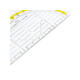 Geodriehoek Aristo 1552 160mm transparant met gele rand