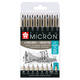 Fineliner Sakura Pigma Micron 6 schrijfbreedtes, brushpen en PN zwart