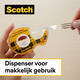 Plakband Scotch 665 12mmx6.3m dubbelzijdig + afroller