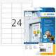Etiket HERMA 4573 66x33.8mm folie wit 480 stuks