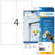 Etiket HERMA 4576 105x148mm folie wit 80 stuks