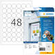 Etiket HERMA 4571 30mm rond folie wit 960 stuks