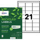 Etiket Avery LR7160-100 63.5x38.1mm recycled wit 2100 stuks