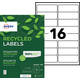 Etiket Avery LR7162-100 99.1x33.9mm recycled wit 1600 stuks