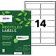Etiket Avery LR7163-100 99.1x38.1mm recycled wit 1400 stuks