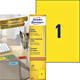 Etiket Avery 3473 210x297mm A4 geel 100 stuks
