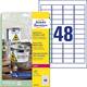 Etiket Avery L4778-20 45.7x21.2mm polyester wit 960 stuks
