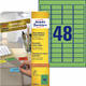Etiket Avery L6040-20 45.7x21.2mm groen 960 stuks