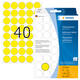Etiket HERMA 2251 rond 19mm geel 1280 stuks