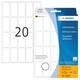 Etiket HERMA 10609 19x40mm verwijderbaar wit 480 stuks