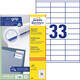 Etiket Avery 3421 70x25.4mm wit 3300 stuks