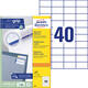 Etiket Avery 3651 52.5x29.7mm wit 4000 stuks
