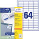 Etiket Avery 3667 48.5x16.9mm wit 6400 stuks