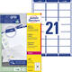 Etiket Avery L7160-250 63.5x38.1mm wit 5250 stuks
