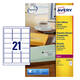 Etiket Avery L7560-25 63.5x38.1mm transparant 525 stuks