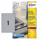 Etiket Avery L6013-20 210x297mm zilver 20 stuks