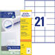 Etiket Avery 3481 70x41mm wit 2100 stuks