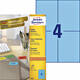 Etiket Avery 3457 105x148mm A6 blauw 400 stuks