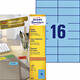 Etiket Avery 3453 105x37mm blauw 1600 stuks