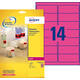 Etiket Avery L7363P-25 99.1x38.1mm neon roze 340 stuks